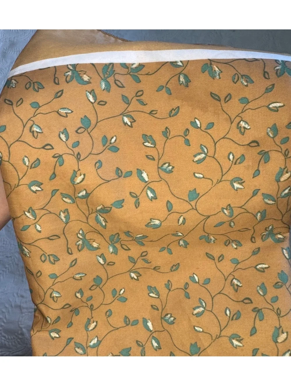 Vintage Gucci Scarf 26x26 Made In Italy Brown Teal Floral Designer Scarf